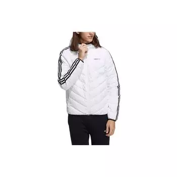 Легкий пуховик Adidas Neo с 3 полосками, капюшоном и логотипом, мужская верхняя одежда, белый H45253 M