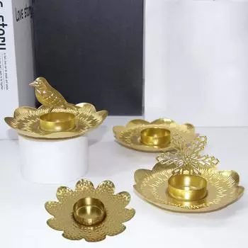 Легкий роскошный 3D цветочный подсвечник уникальный изысканный золотой подсвечник с узором железный подсвечник для ужина при свечах