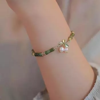 Легкий роскошный бамбуковый браслет из бисера для женщин, винтажный браслет с кисточками в китайском стиле, ювелирные аксессуары, подарки onesize