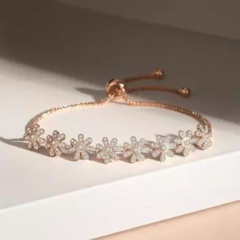 Легкий роскошный браслет из цветка циркония для женщин, темпераментная фея, нежная, регулируемая бижутерия