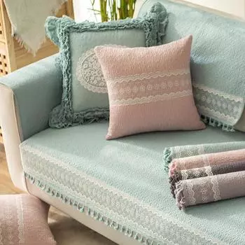 Легкий роскошный чехол для дивана для гостиной, четыре сезона, диванная подушка в американском стиле, стереовышивка, универсальная нескользящая подушка 70x70