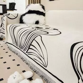Легкий роскошный чехол для дивана, противоскользящий чехол из черной синели, универсальное одеяло для защиты от кошачьих царапин Four Seasons, универсальное одеяло в полной комплектации, утолщенное 180*130cm