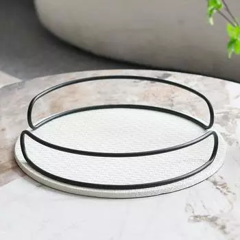 Легкий роскошный геометрический круглый поднос Модель комнаты ТВ шкаф спальня кабинет гостиная рабочий стол веранда мягкие украшения орнаменты Round fence tray M10435