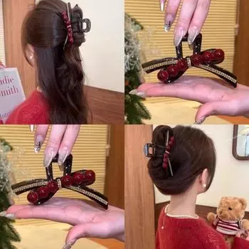 Легкий роскошный изысканный бант для волос для женщин и девочек, универсальный элегантный зажим для волос в форме акулы, милый темперамент, аксессуары для волос, подарки