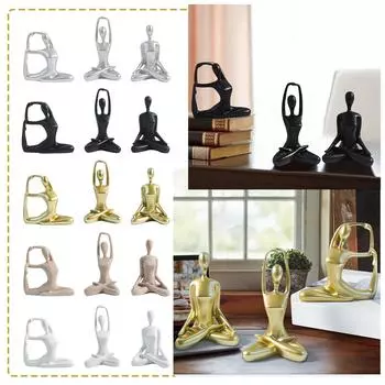 Легкий роскошный Йога Танцы Спортивные фигурки Набор из трех предметов Украшения Модель Спальня Гостиная Гостиная Кабинет Отель Красивое украшение One Size