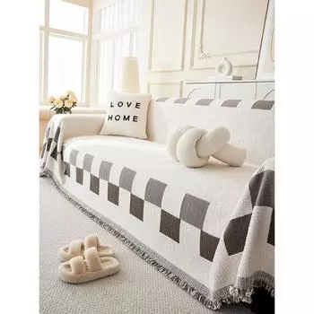 Легкий роскошный классический полубархатный чехол для диванной подушки с градиентным узором, универсальный универсальный чехол на четыре сезона 180*130cm