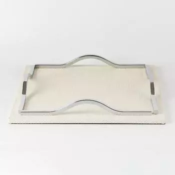 Легкий роскошный клетчатый кожаный поднос, квадратный поднос для хранения ключей, модель дома, офисное украшение, настольные украшения White Plaid Leather Tray M08665