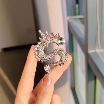 Легкий роскошный костюм высокого класса, аксессуары для чонсама, корсаж, прилив, темперамент, унисекс, брошь с драконом и зодиаком