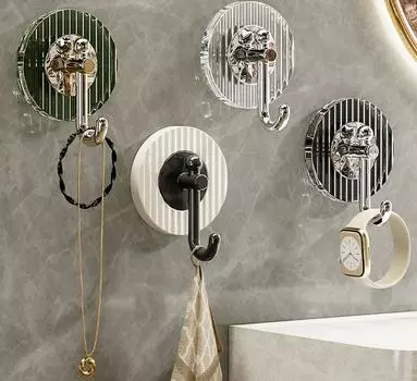 Легкий роскошный крючок, клейкий, прочный, не продавливается, ванная комната, ванная комната, клейкий крючок, стена, дверь, не оставляет следов позади Подвешивание полотенца серебряный