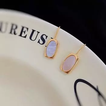 Легкий роскошный квадратный брендовый набор из ракушек, женские серьги высокого класса, дизайнерское ожерелье