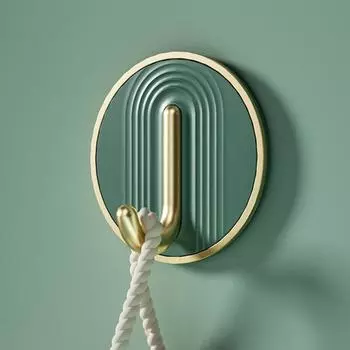 Легкий роскошный латунный крючок, клей, прочный несущий неперфорированный крючок, настенный крючок для ванной комнаты, бесшовная паста для одежды, стены белый