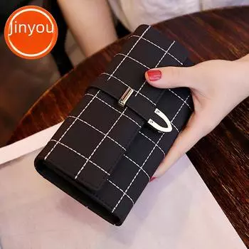 Легкий роскошный матовый длинный женский кошелек с пряжкой H и сумкой для мобильного телефона на шнурке розовый