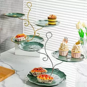 Легкий роскошный многослойный пластиковый поднос для фруктов, журнальный столик для гостиной, украшения для дома, стойка регистрации, высококачественный десертный стол, поднос для десертов и конфет