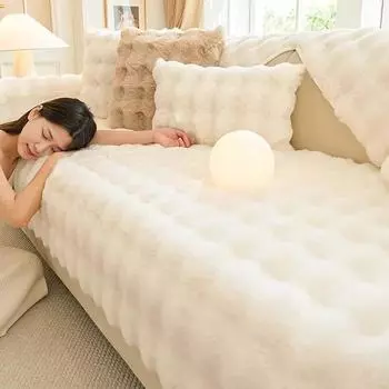 Легкий роскошный нескользящий чехол для дивана, плюшевая ткань, защита дома, коврик для сиденья стула, диван-кровать в форме буквы L, полотенце, диван, мебель для гостиной 70x70