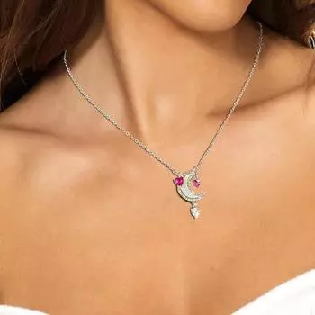 Легкий роскошный нишевый кулон «Любовь и Луна», ожерелье, женская модная цепочка на ключицу, романтические украшения, праздничный подарок для вечеринки