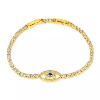 Легкий роскошный нишевый темпераментный универсальный высококачественный супер сверкающий медный браслет с цирконами и глазками для женщин 19cm