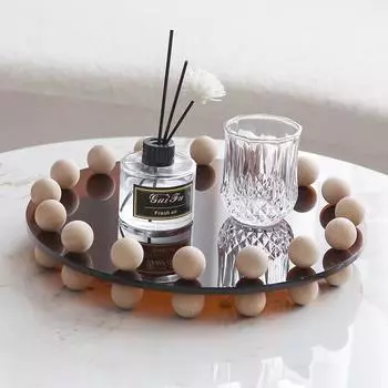 Легкий роскошный поднос из цельного дерева для бусин, модель комнаты, столовой, гостиной, дома, акриловый предмет искусства, диск для хранения, мягкое украшение