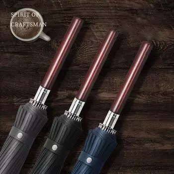 Легкий роскошный полуавтоматический мужской зонт с длинной ручкой, прочный ветроустойчивый зонт для большого бизнеса, защищенный от дождя