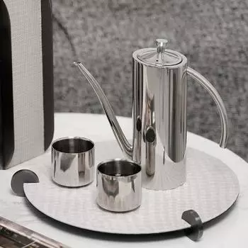 Легкий роскошный серый кожаный круглый поднос украшения центр продаж офис продаж лобби журнальный столик чайный сервиз поднос для хранения украшения