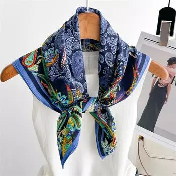 Легкий роскошный шарф из кешью, шейный платок 65 65 см, тонкий корейский вариант, модный хлопковый и льняной бархатный шарф для женщин 65X65cm (1-3cm error)