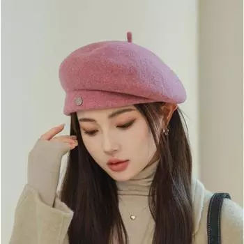 Легкий роскошный шерстяной берет для женщин, кепка, корейская мода осень-зима, шляпы художников, британская ретро-шляпа Bud