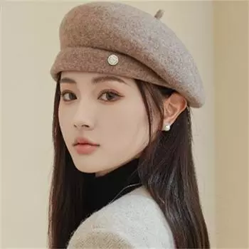 Легкий роскошный шерстяной берет для женщин, кепка, корейская мода осень-зима, шляпы художников, британская ретро-шляпа Bud