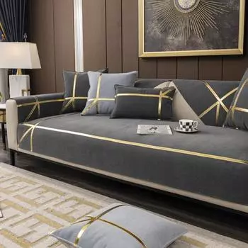 Легкий роскошный современный диван-подушка из шенилла, чехол для дивана, полотенце, нескользящий простой диван-подушка, полностью обернутый чехол 70*70