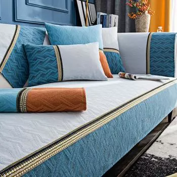 Легкий роскошный стильный жаккардовый чехол для дивана из синели, универсальный для всех сезонов, простой современный противоскользящий чехол для диванной подушки, чехол для сиденья 70*70cm