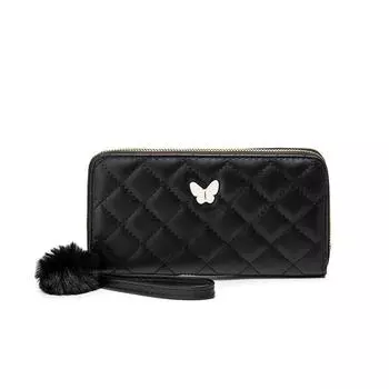 Легкий роскошный свежий небольшой аромат женский кошелек на запястье сумка для карточек многофункциональная женская простая сумка для мобильного телефона чёрный