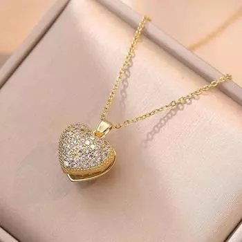 Легкий роскошный темперамент, великолепное персиковое сердце, ожерелье из жемчужных ракушек, универсальная ключичная цепочка, титановая сталь золотой