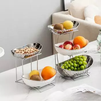 Легкий роскошный высококачественный многослойный поднос для фруктов для дома, гостиной, журнальный столик, поднос для фруктов, поднос для закусок, поднос для конфет, поднос для орехов, украшение