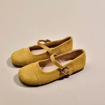 Легкий рот красный одинарные туфли женские весна и осень новые ретро нежные фея замшевые туфли Мэри Джейн плоские туфли-бини 35