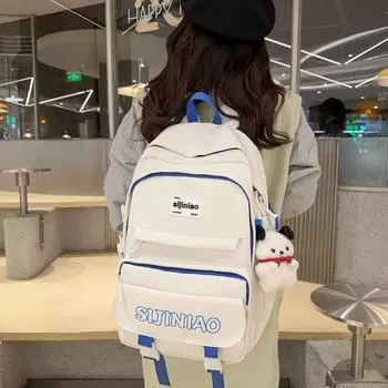 Легкий рюкзак большой емкости с буквенным принтом, школьная сумка для девочек