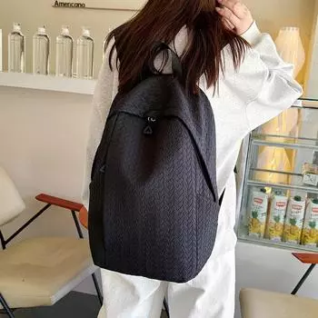 Легкий рюкзак большой вместимости, женский однотонный школьный рюкзак для студентов чёрный