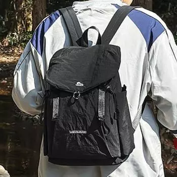 Легкий рюкзак для активного отдыха, водоотталкивающая тканевая сумка, рюкзак и школьный портфель чёрный