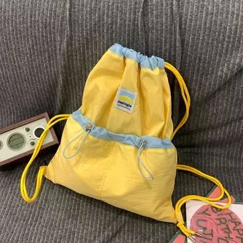 Легкий рюкзак для мужчин и женщин, школьная сумка на шнурке, сумка для альпинизма, спортивная сумка для путешествий, школьная сумка для путешествий жёлтый