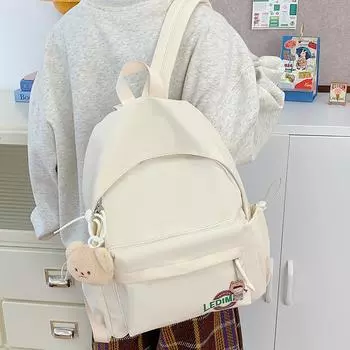 Легкий рюкзак для школьников, женский рюкзак с буквенным принтом чёрный