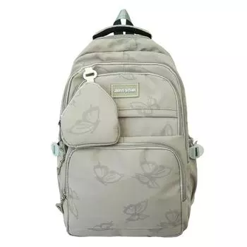 Легкий рюкзак для женщин с принтом, школьный рюкзак для учеников средней школы, рюкзак большой вместимости серый
