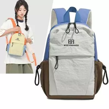 Легкий рюкзак дорожная сумка контрастного цвета школьный портфель для школьников хаки