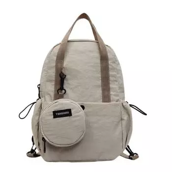 Легкий рюкзак женский трехцелевой наплечный рюкзак многофункциональная нагрудная сумка дорожная сумка бежевый
