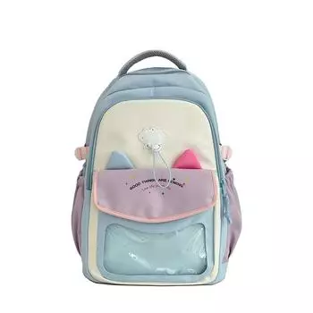 Легкий школьный рюкзак большой вместимости женский синий