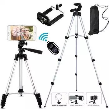 Легкий штатив для камеры, подставка для телефона, портативный настольный штатив для мобильного телефона для iPhone, Canon, Sony, Nikon, видеокамера Para 110cm чёрный