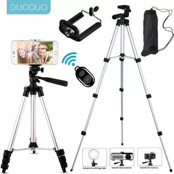 Легкий штатив для камеры, подставка для телефона, портативный настольный штатив для мобильного телефона для iPhone, Canon, Sony, Nikon, видеокамера Para 110cm чёрный