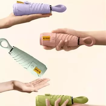 Легкий складной мини-зонт от дождя, портативный дорожный размер, солнцезащитный зонт для использования на открытом воздухе с защитой от ультрафиолета 8