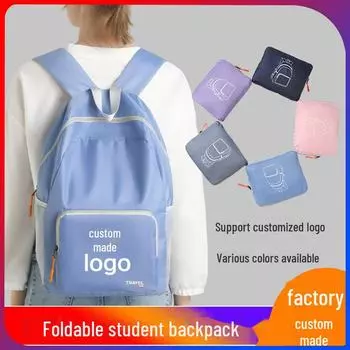 Легкий складной рюкзак для женщин: Высококачественная, большая вместимость, возможность печати логотипа, идеально подходит для путешествий на свежем воздухе и школы.