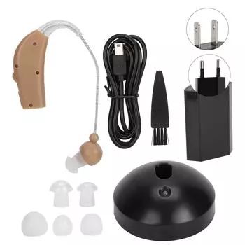 Легкий слуховой аппарат с низким уровнем искажений, усилители голоса за ухом, уход за ушами для глухих пожилых людей 100-240 EU Plug EU Plug