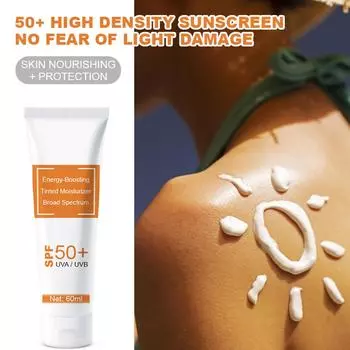 Легкий солнцезащитный крем, легкий, увлажняющий и осветляющий солнцезащитный крем против пота, 60 мл One Size белый