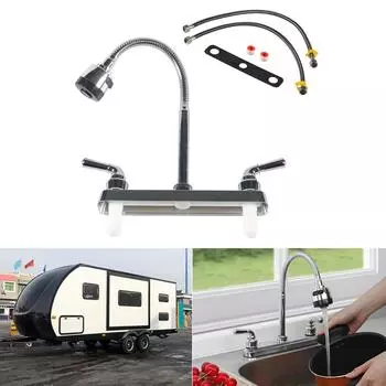 Легкий стальной кухонный кран, удобный кран, длительный срок службы, кухонный кран с вращением на 360 градусов для кемперов