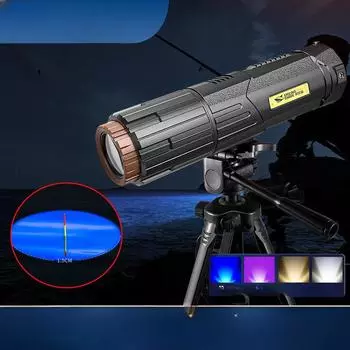 Легкий светильник для рыбалки Ночной светильник для рыбалки Высокая мощность Ультра яркий синий свет Четыре источника света Для дикой рыбалки DY-4012 чёрный