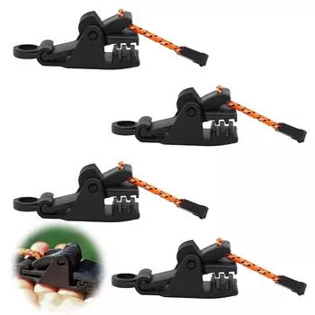 Легкий тент для палатки, прочный комплект ветрозащиты, удобный для винтового замка, легко фиксируется аллигатором, крючок для тентового тента, зажим, зажим, для улицы, 4, фиксированный,